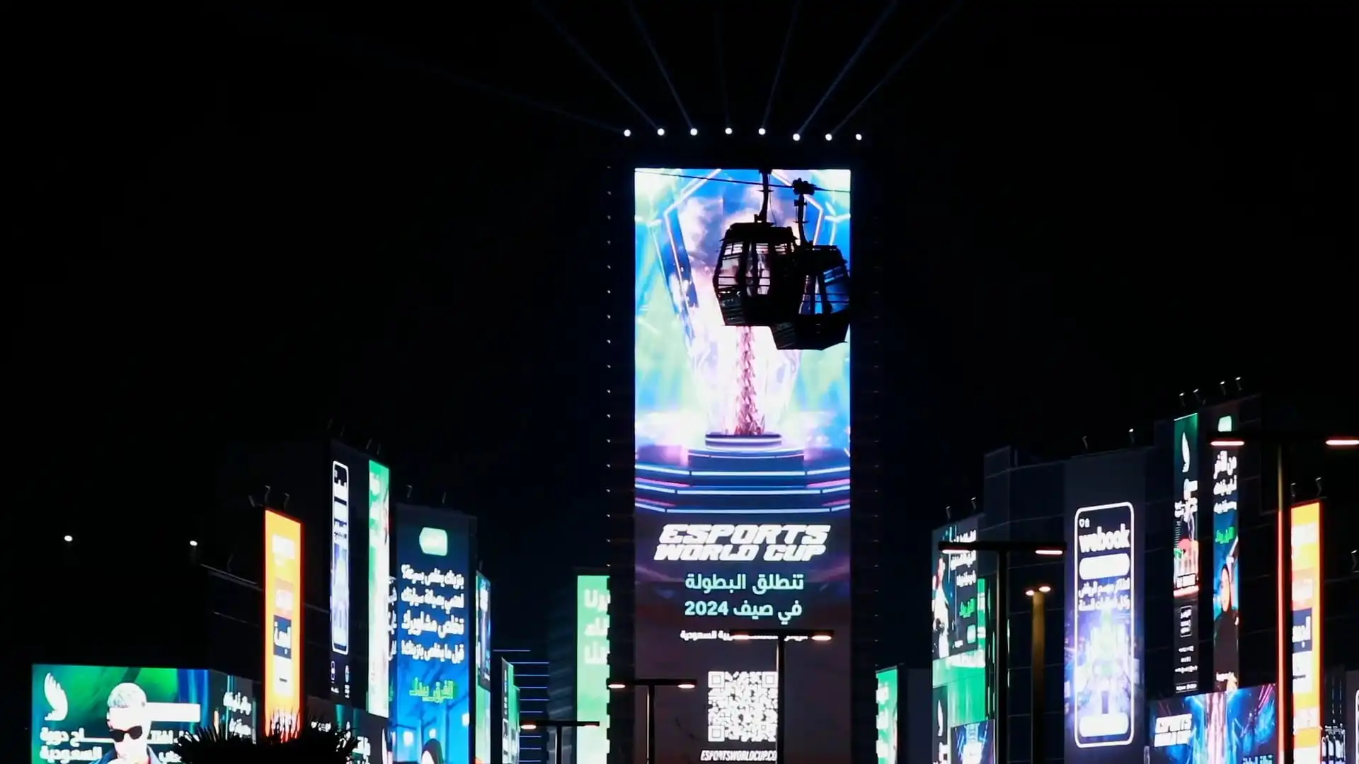 Explore High Adventure ride with Blvd Cable Car in Riyadh 1 BLVD Cable Car passing infront of Boulevard City