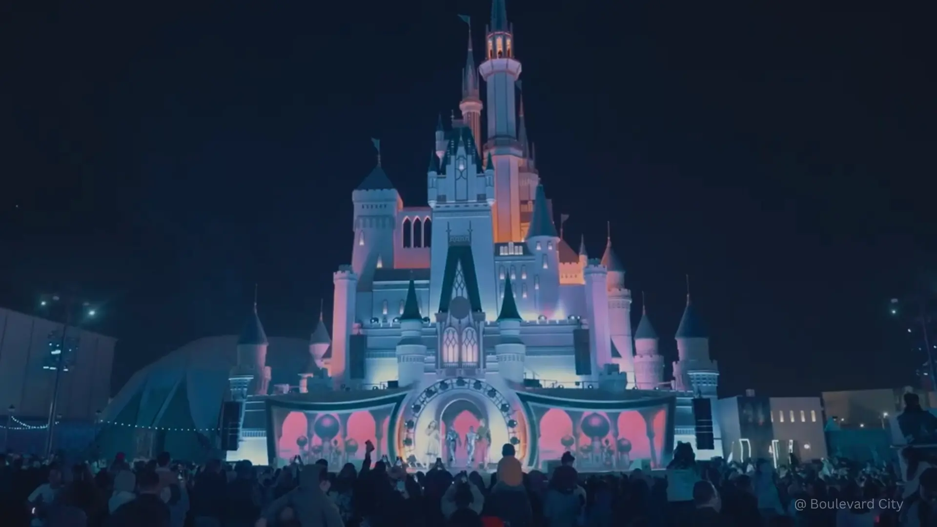 Disney Castle glowing Banner of the Riyadh BLVD