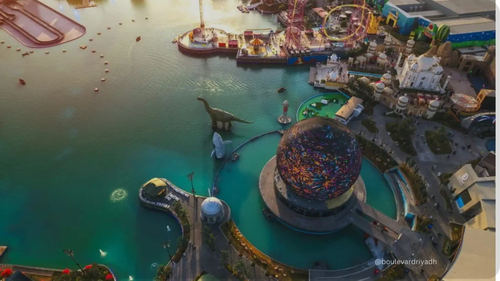 Lagoon Lake: Boulevard World Riyadh's Marvel 14 Lagoon Lake Aerial VIew