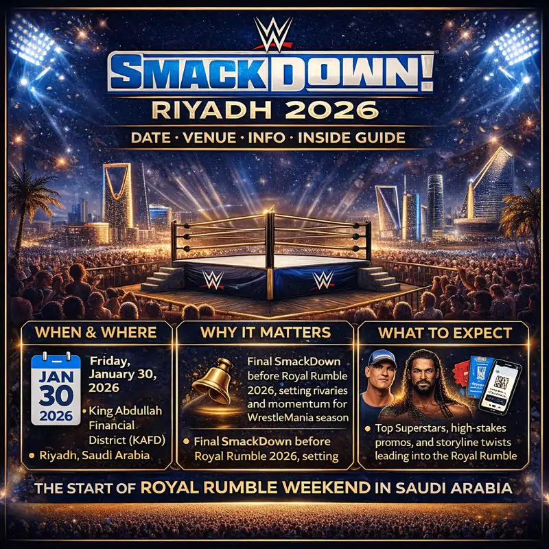 WWE SmackDown Riyadh Tickets 2026: Date & Venue 3 SmackDown Riyadh Infographics